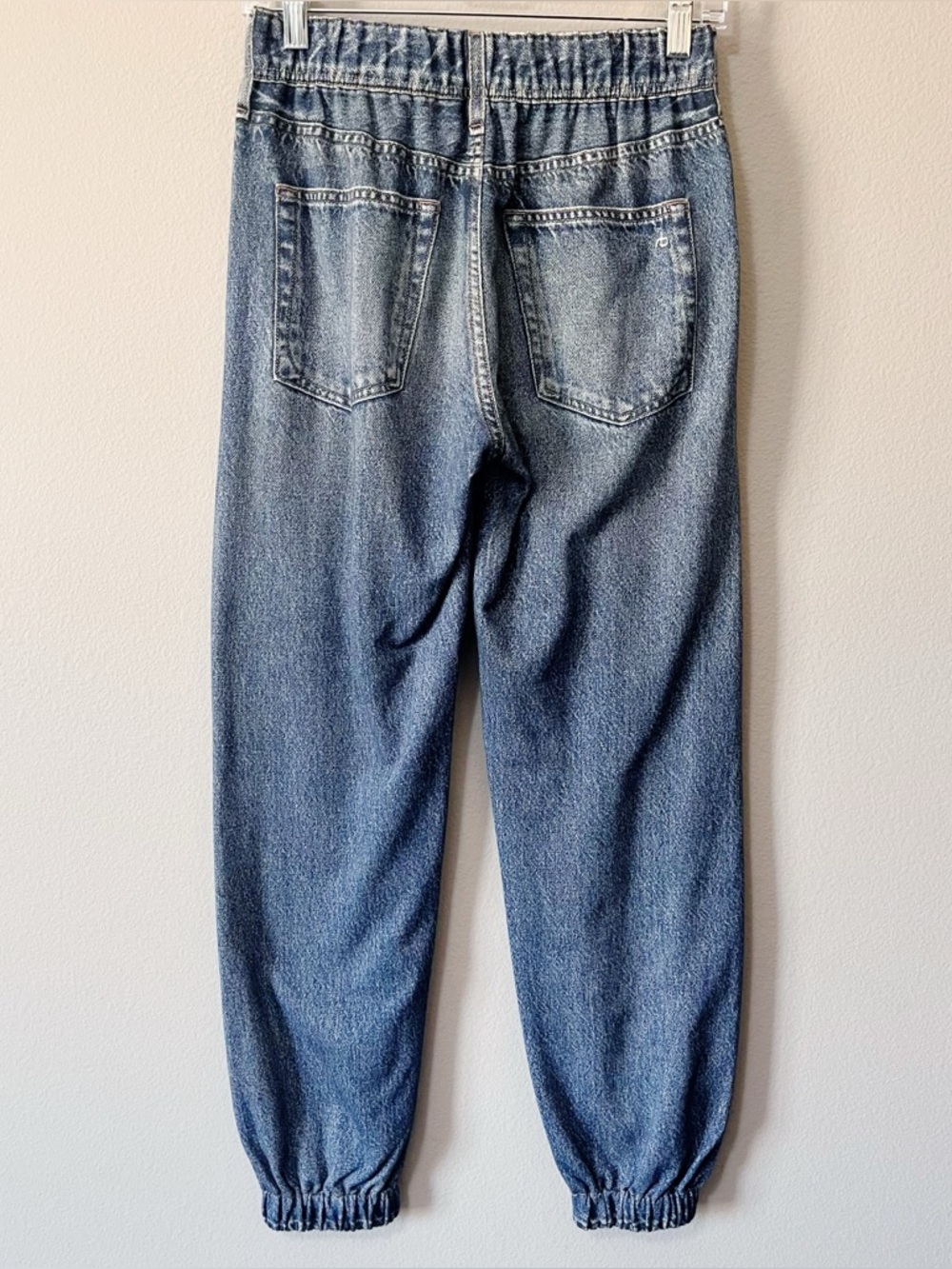 Rag & Bone Miramar Denim Cotton Terry Jogger Pants Blue Size XS Midrise Pockets - Picture 6 of 10